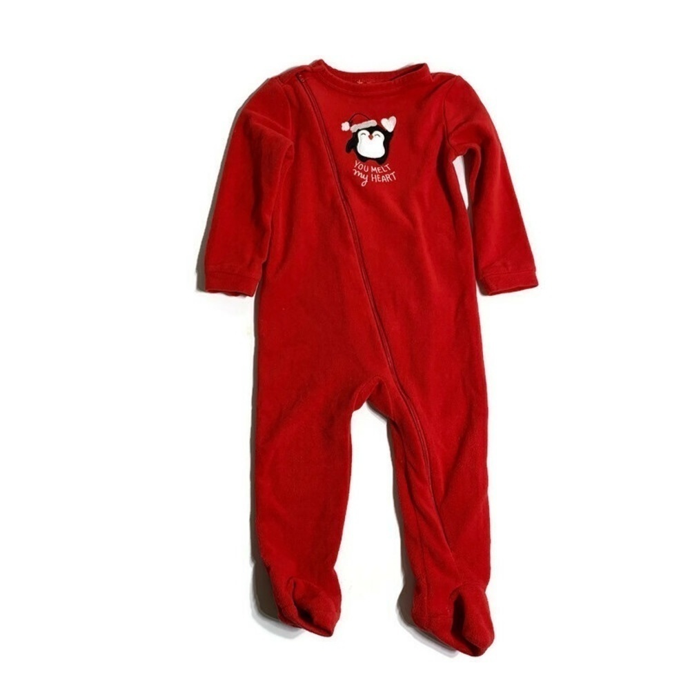 Babyβs 12-18M fleece penguin Christmasβ pjs